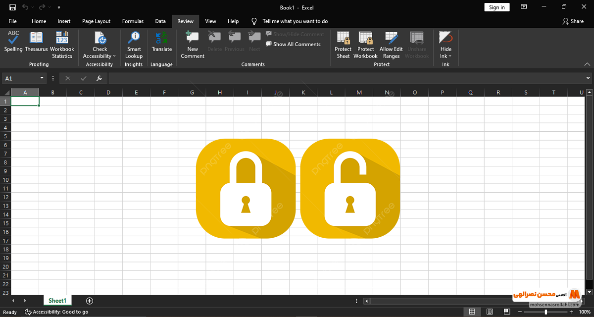 قفل کردن اکسل